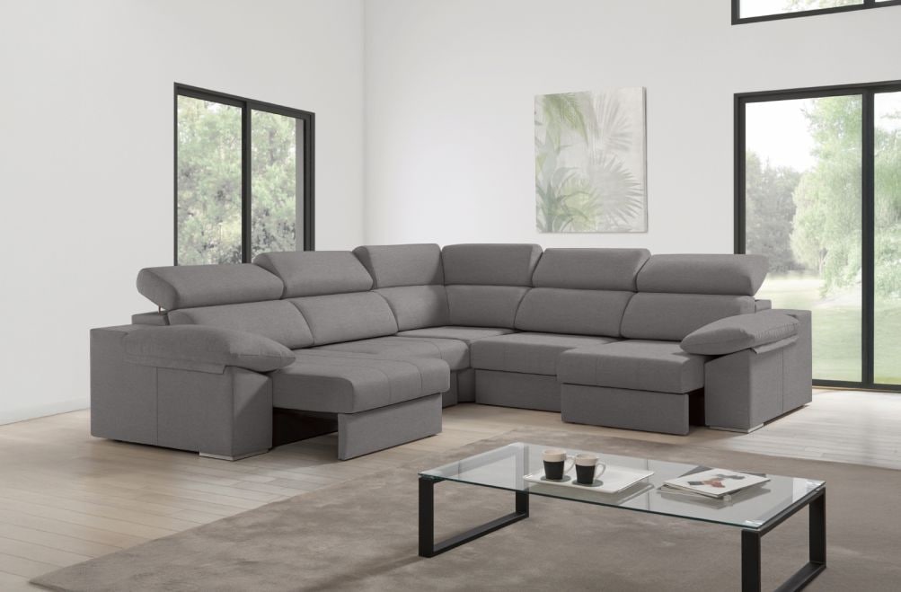 Sofá rinconera de tela Esmeralda XL de HOME - principal