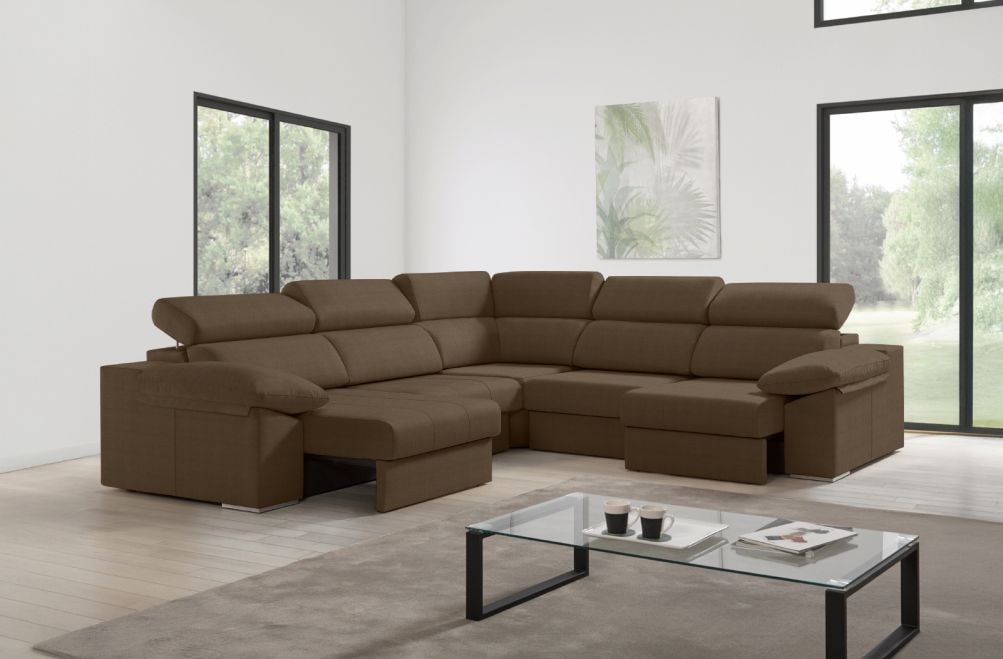 Sofá rinconera de tela Esmeralda XL de HOME - principal