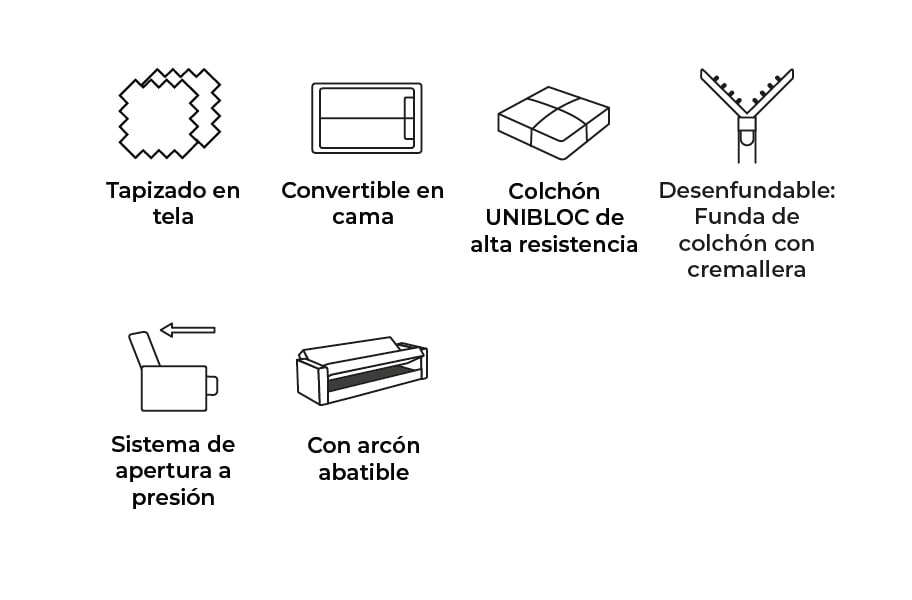 Sofá cama clic clac Alana de HOME - principal
