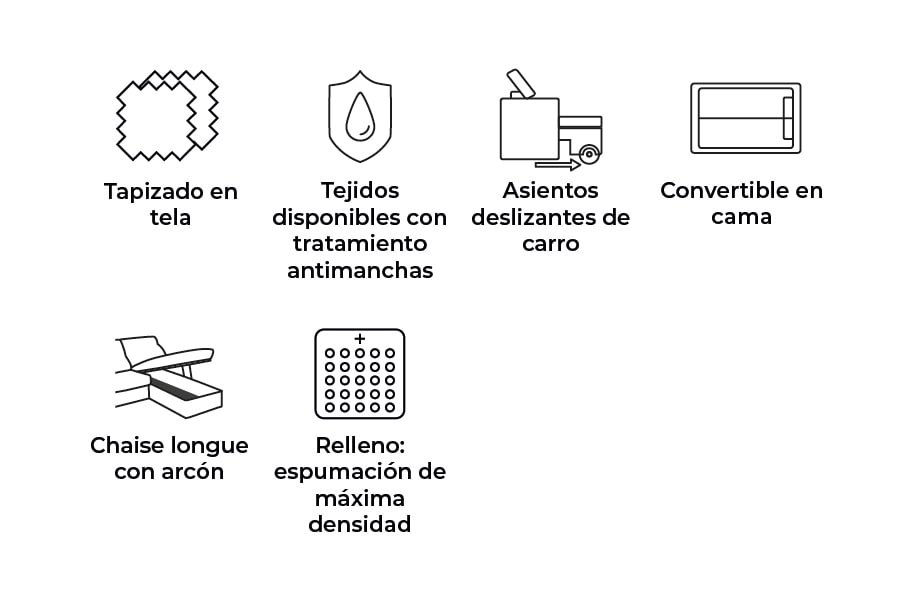 Sofá cama de tela Trinity de HOME - principal