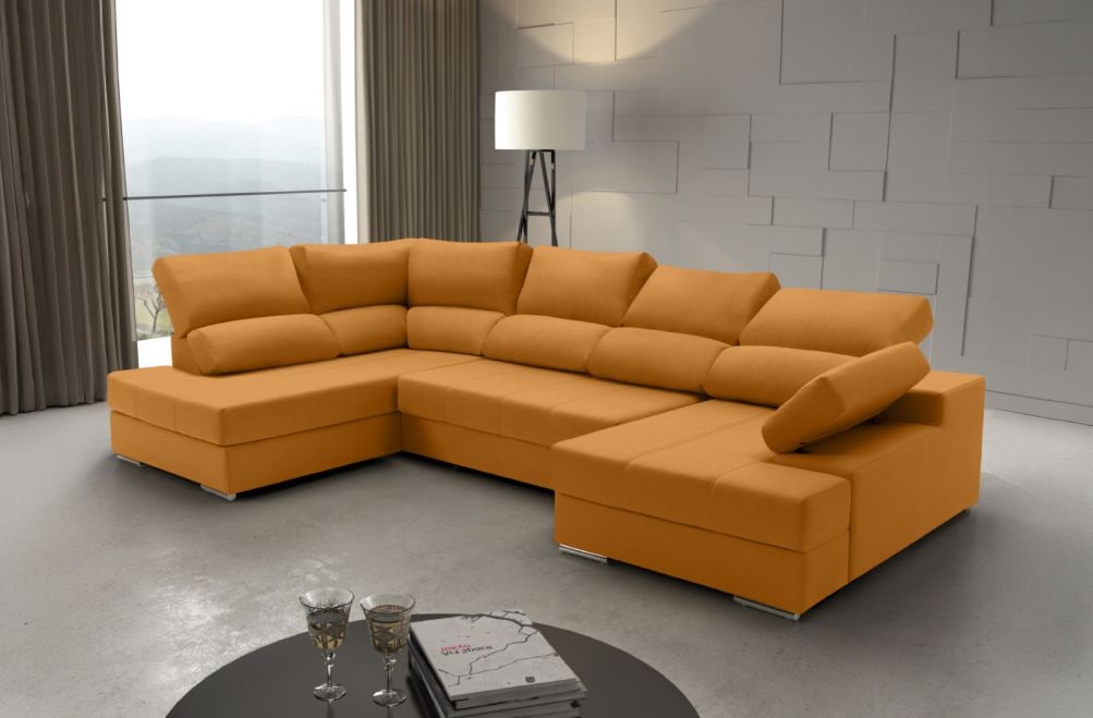 Sofá rinconera de tela Amira de HOME - principal