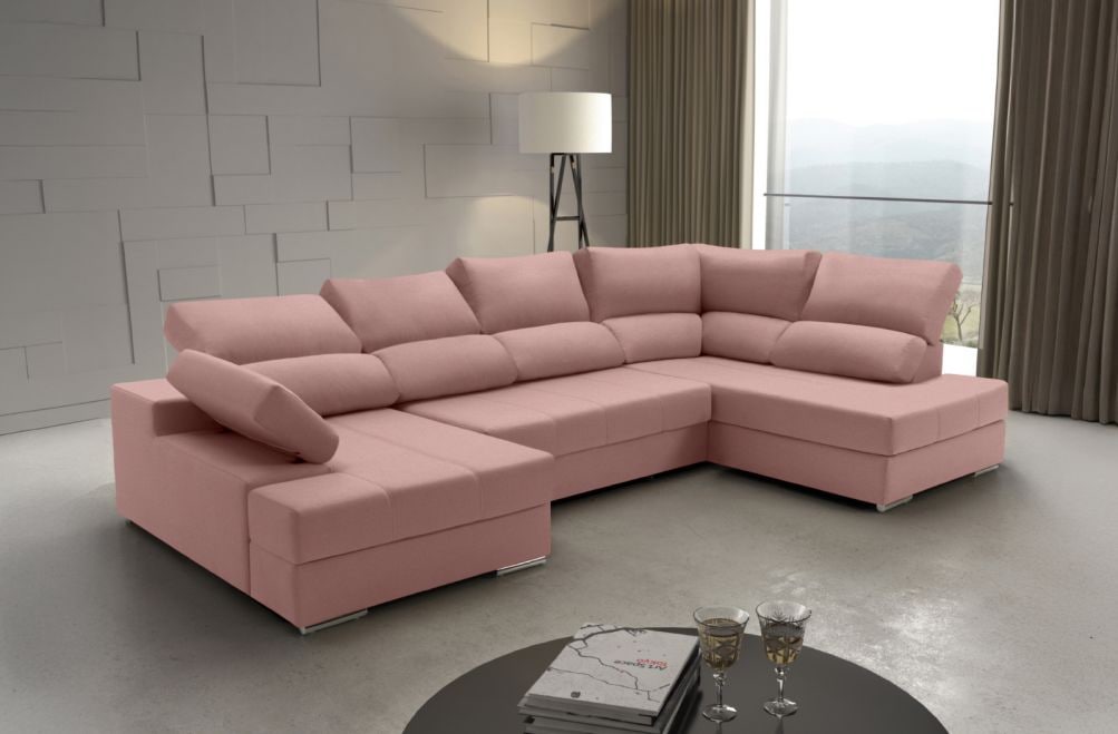 Sofá rinconera de tela Amira de HOME - principal