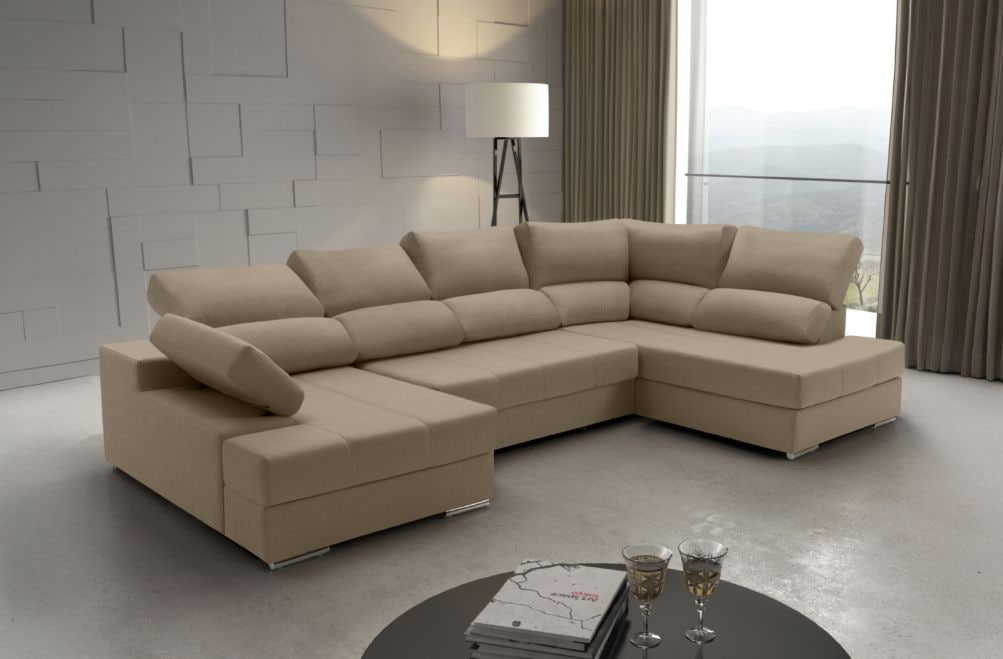 Sofá rinconera de tela Amira de HOME - principal