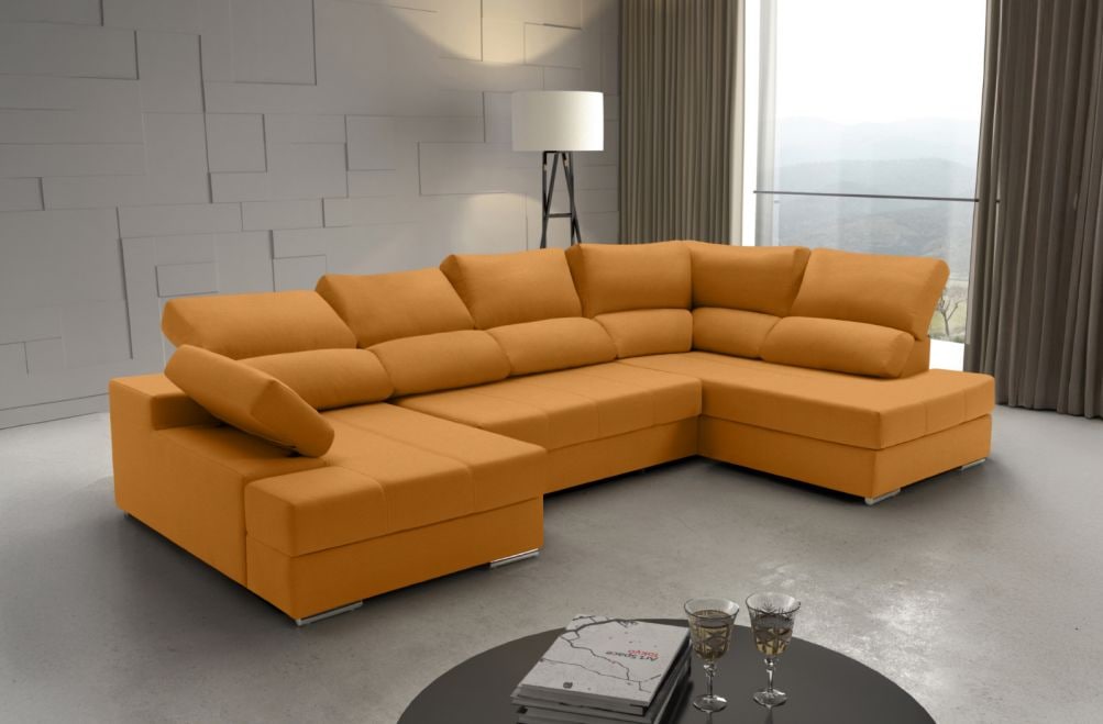 Sofá rinconera de tela Amira de HOME - principal