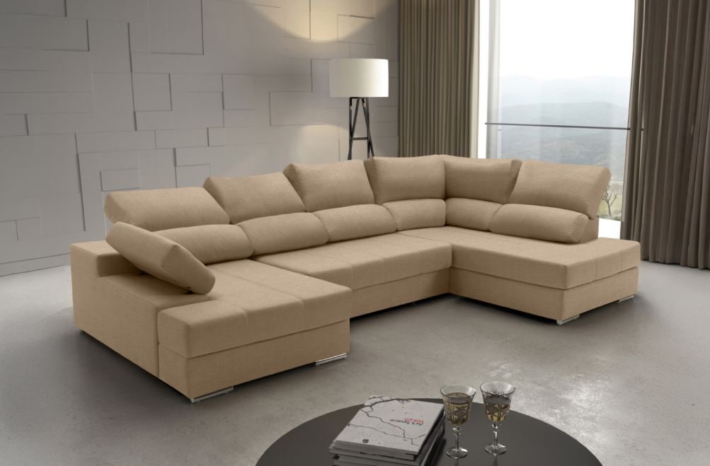 Sofá rinconera de tela Amira de HOME - principal