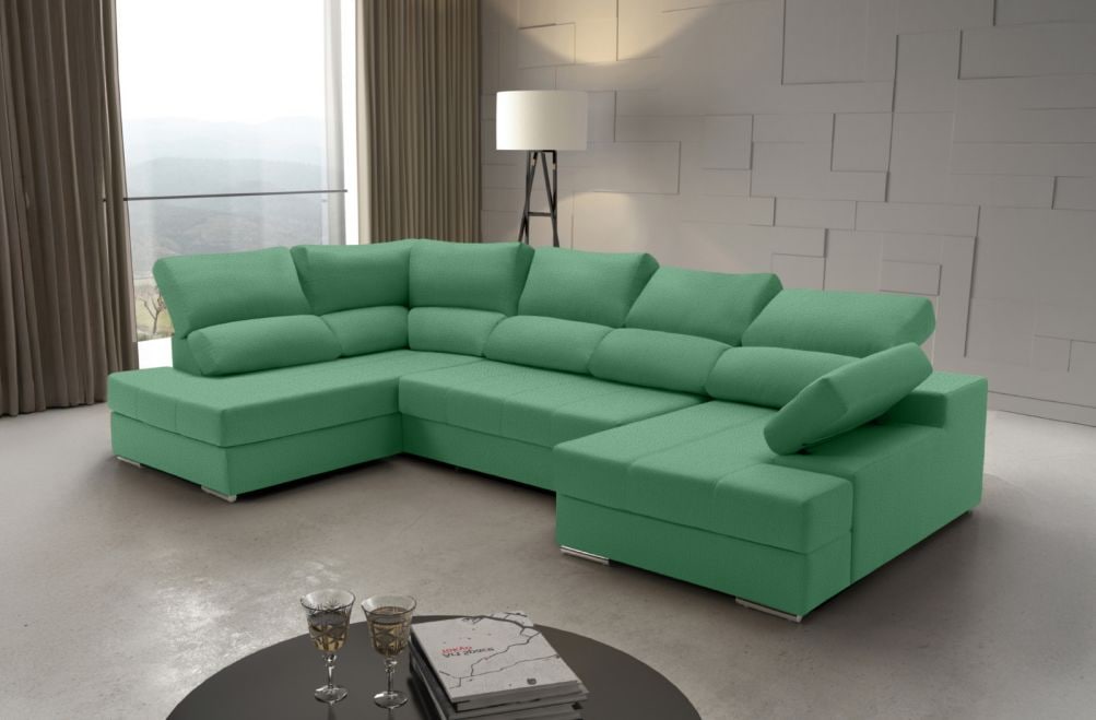 Sofá rinconera de tela Amira de HOME - principal