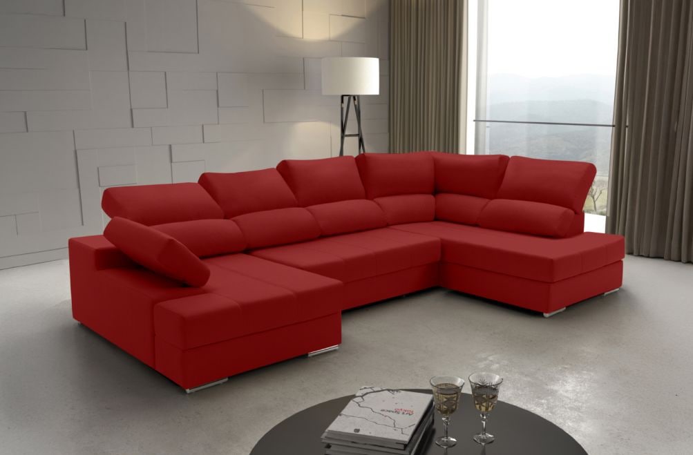 Sofá rinconera de tela Amira de HOME - principal