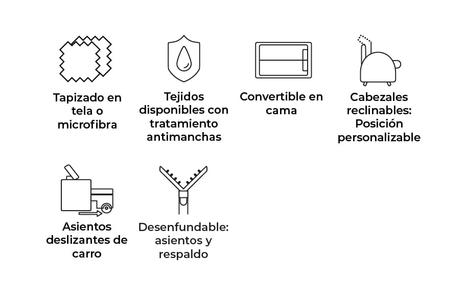 Sofá rinconera de tela Amira de HOME - principal