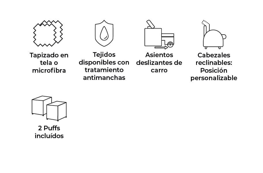 Sofá rinconera de tela Zafiro XL de HOME - principal