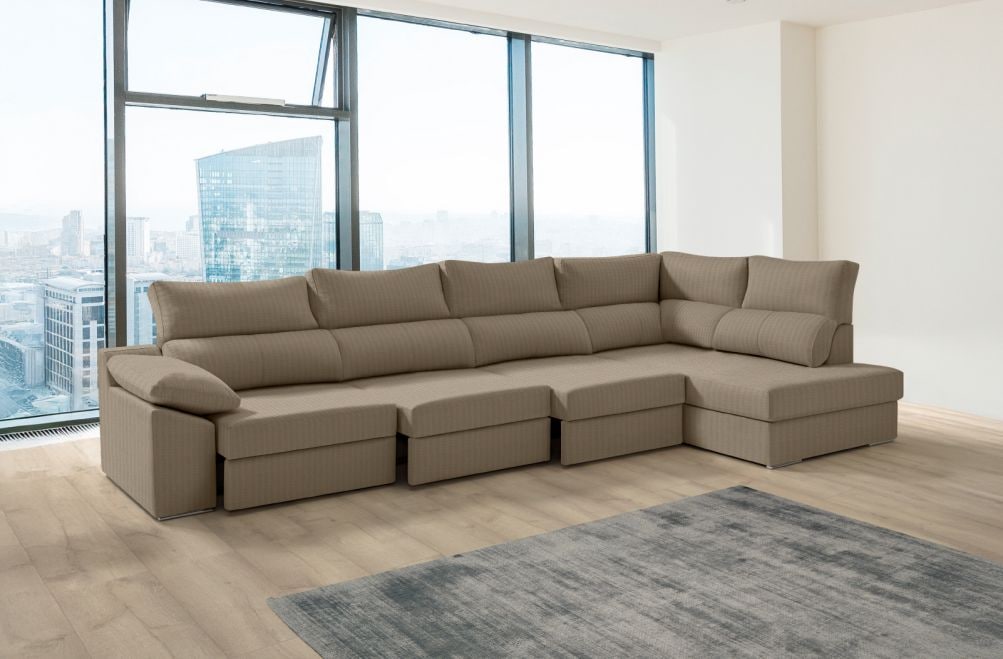 Sofá rinconera de tela Rachel XL de HOME - principal