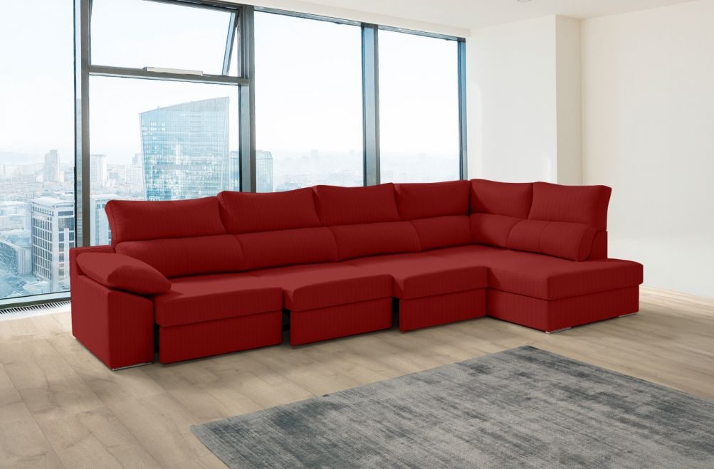 Sofá rinconera de tela Rachel XL de HOME - principal