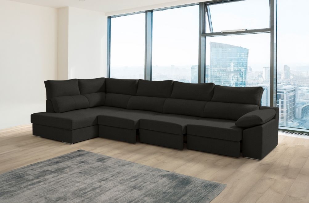 Sofá rinconera de tela Rachel XL de HOME - principal