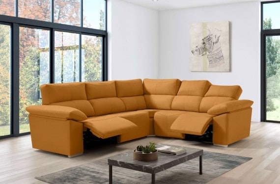 Sofá rinconera relax de tela Gara XL de HOME - principal