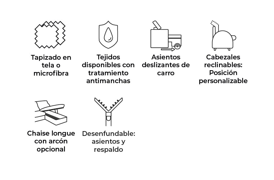 Sofá rinconera de tela Dener XL de HOME - principal