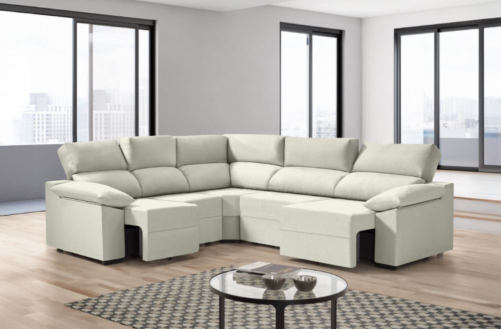 Sofá rinconera de tela Dener XL de HOME - principal