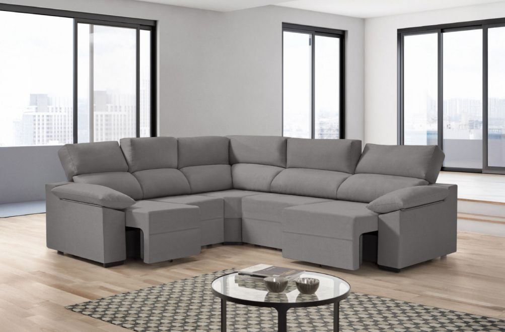 Sofá rinconera de tela Dener XL de HOME - principal