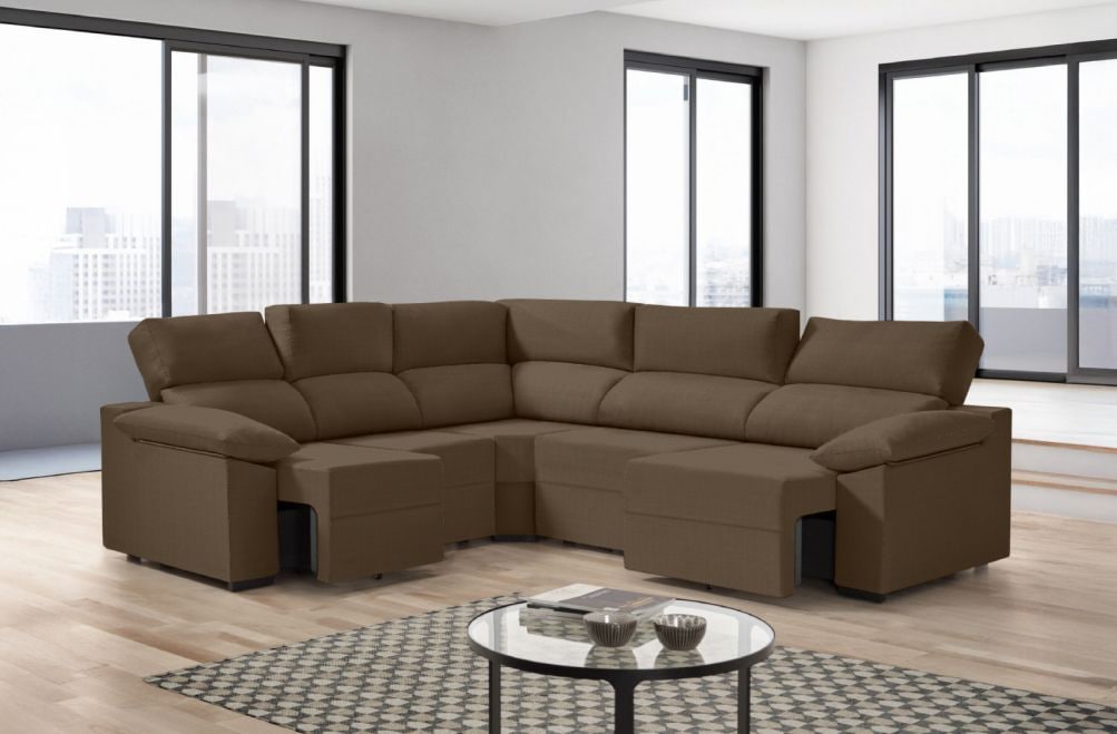 Sofá rinconera de tela Dener XL de HOME - principal