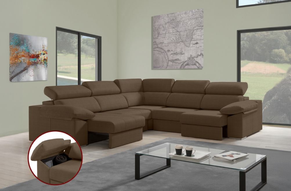 Sofá rinconera de tela Daresma XL de HOME - principal