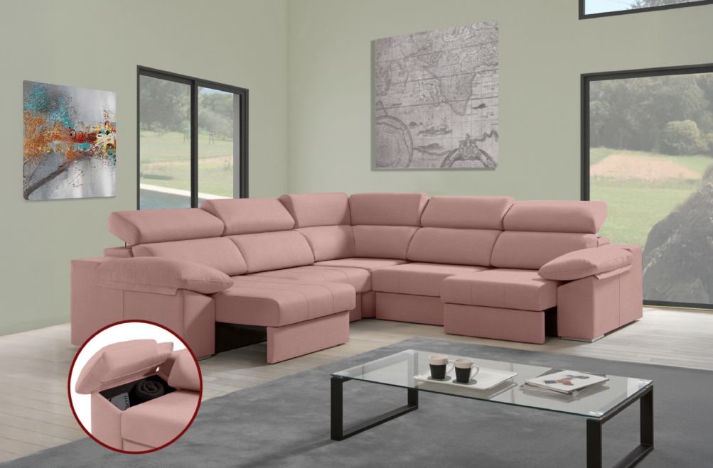 Sofá rinconera de tela Daresma XL de HOME - principal