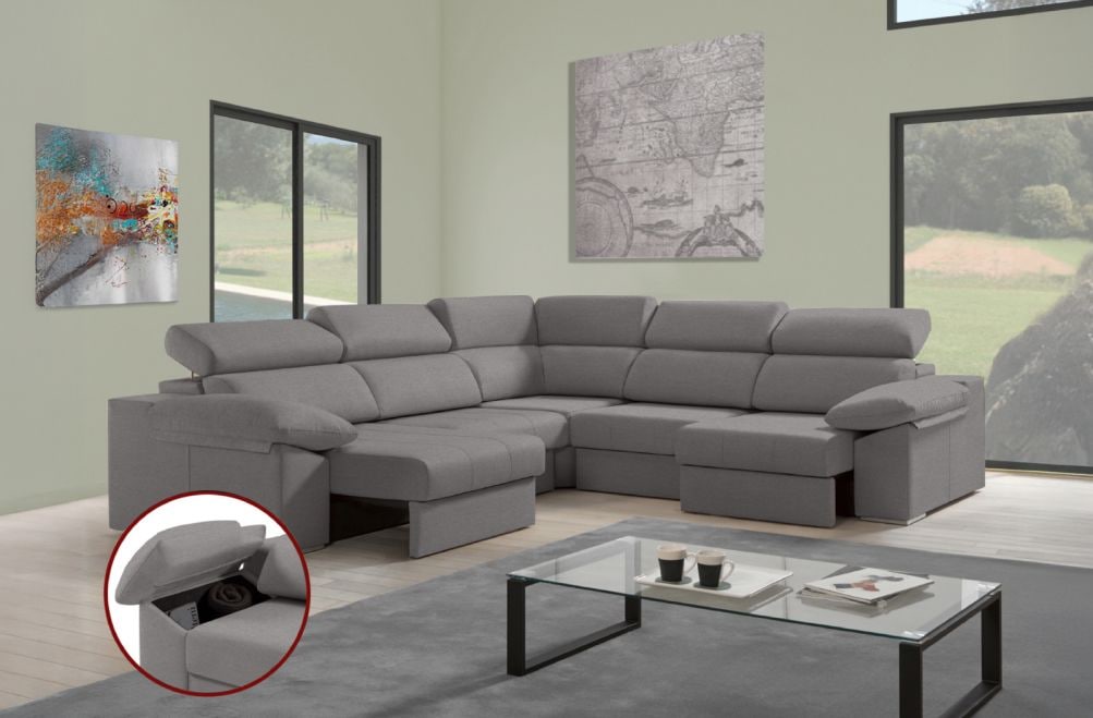 Sofá rinconera de tela Daresma XL de HOME - principal