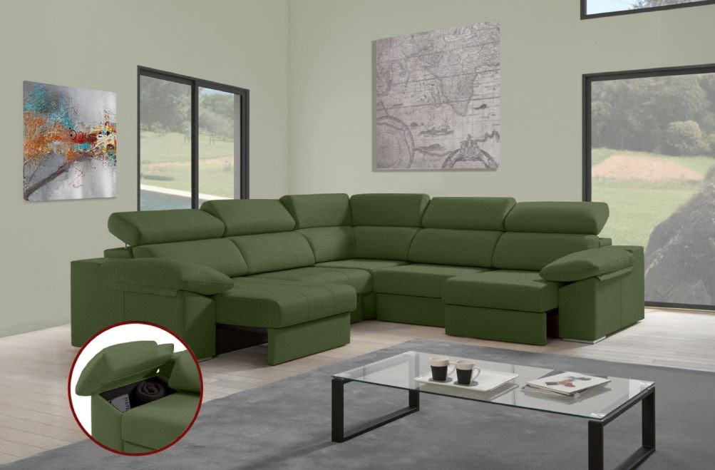 Sofá rinconera de tela Daresma XL de HOME - principal