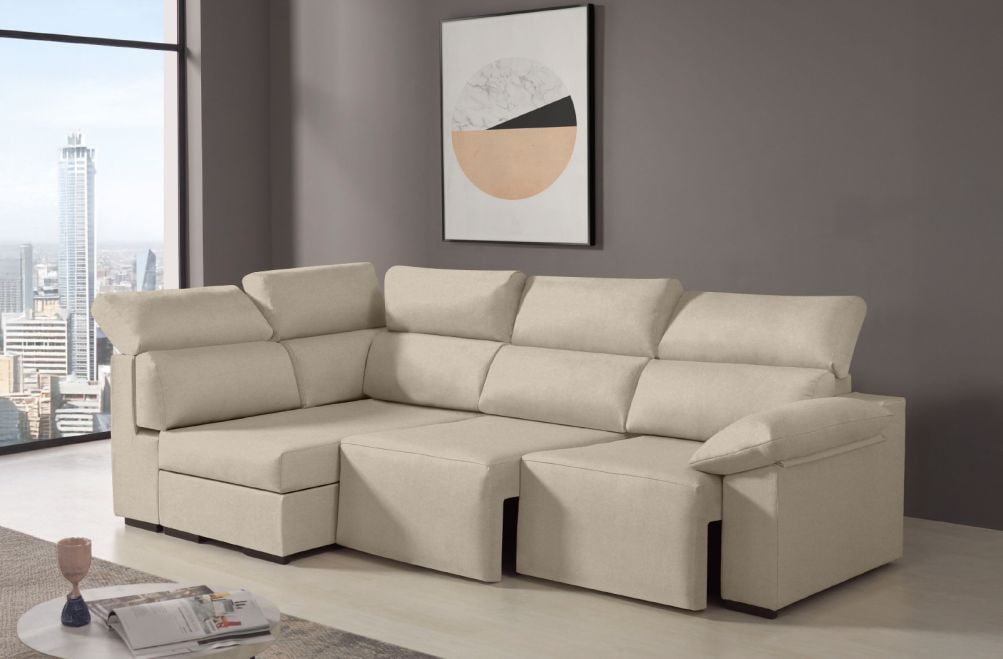 Sofá rinconera de tela Dener Extra de HOME - principal