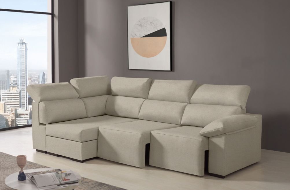 Sofá rinconera de tela Dener Extra de HOME - principal