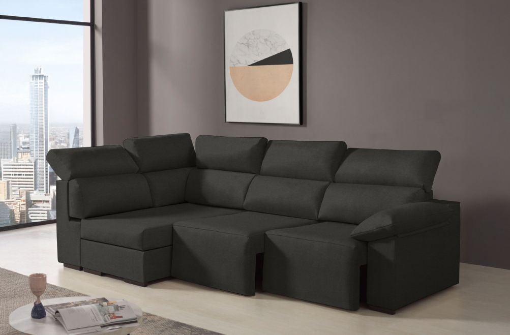 Sofá rinconera de tela Dener Extra de HOME - principal