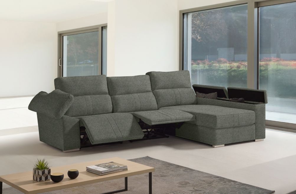 Sofá chaise longue relax de tela Coleman de HOME - principal