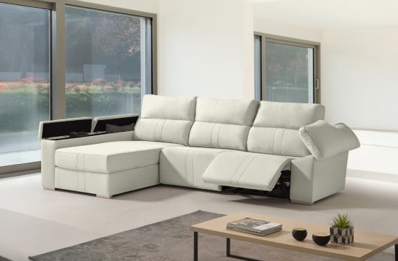 Sofá chaise longue relax de tela Coleman de HOME - principal
