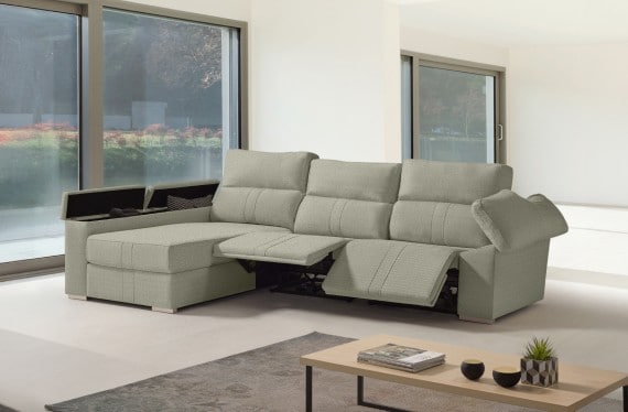Sofá chaise longue relax de tela Coleman de HOME - principal