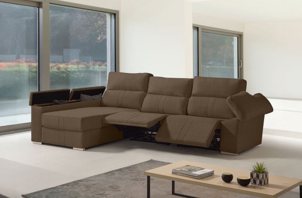 Sofá chaise longue relax de tela Coleman de HOME - principal