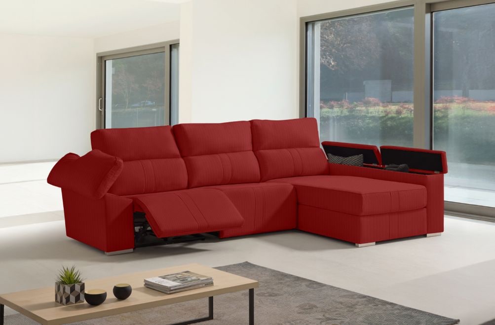 Sofá chaise longue relax de tela Coleman de HOME - principal