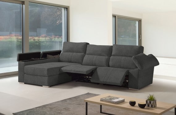 Sofá chaise longue relax de tela Coleman de HOME - principal