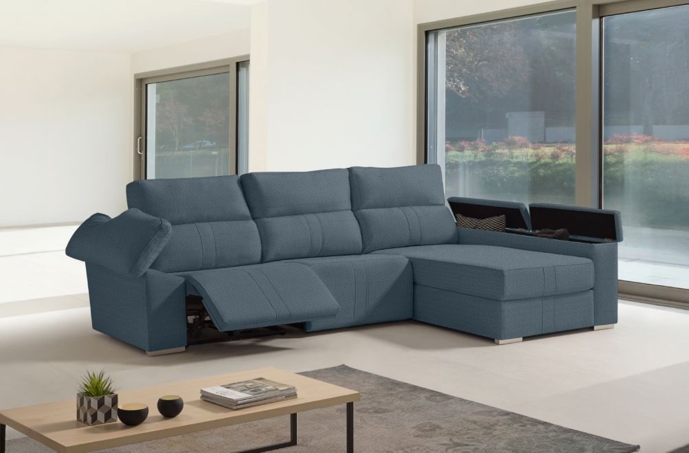 Sofá chaise longue relax de tela Coleman de HOME - principal