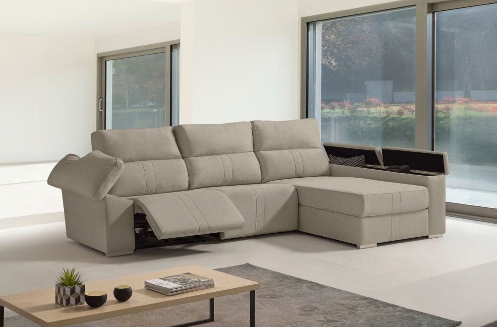 Sofá chaise longue relax de tela Coleman de HOME - principal