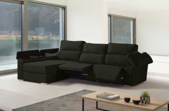 Sofá chaise longue relax de tela Coleman de HOME - principal