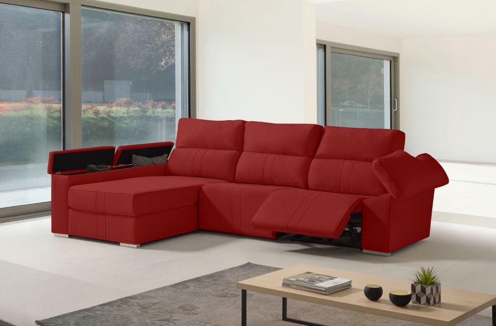 Sofá chaise longue relax de tela Coleman de HOME - principal