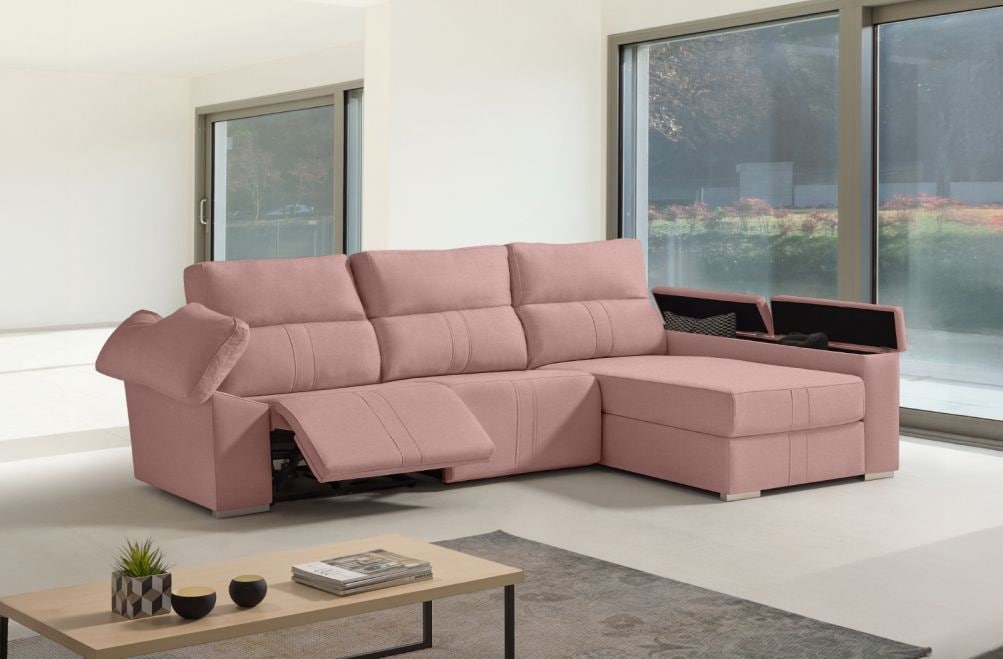 Sofá chaise longue relax de tela Coleman de HOME - principal