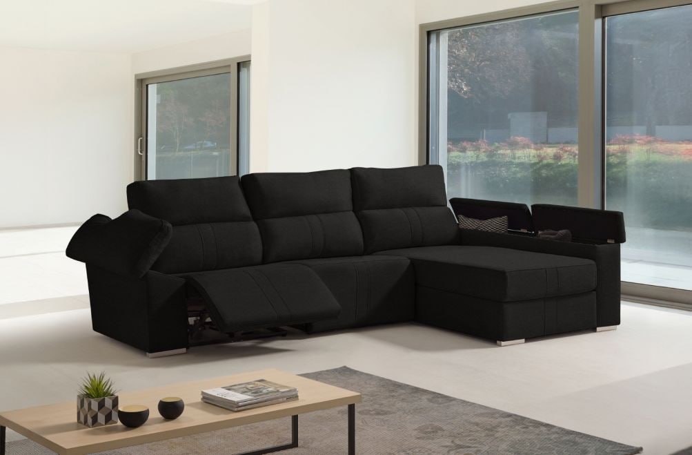 Sofá chaise longue relax de tela Coleman de HOME - principal