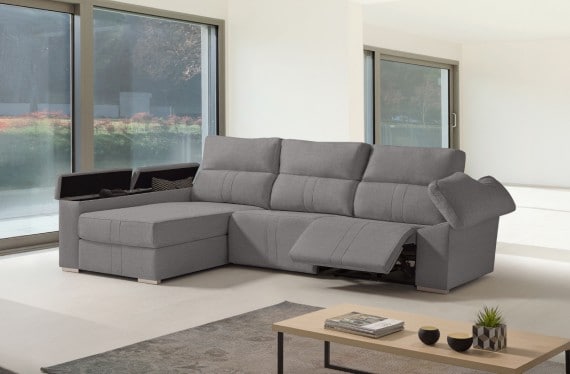 Sofá chaise longue relax de tela Coleman de HOME - principal