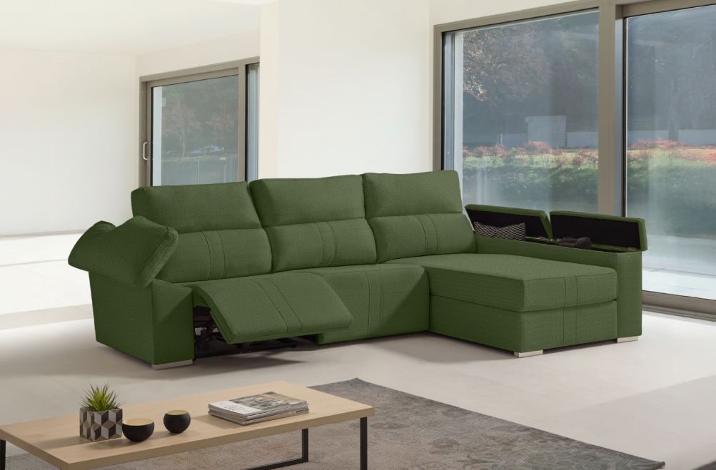 Sofá chaise longue relax de tela Coleman de HOME - principal