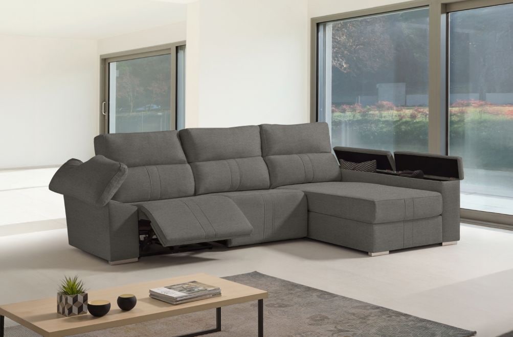 Sofá chaise longue relax de tela Coleman de HOME - principal