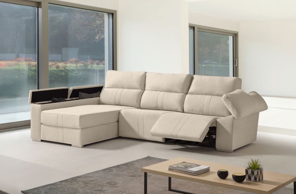 Sofá chaise longue relax de tela Coleman de HOME - principal