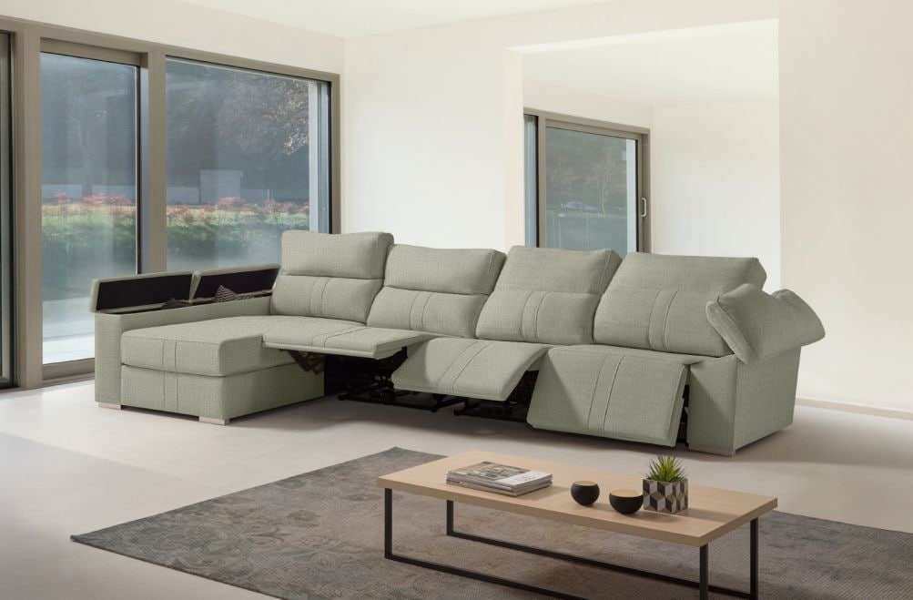 Sofá chaise longue relax de tela Coleman Plus de HOME - principal
