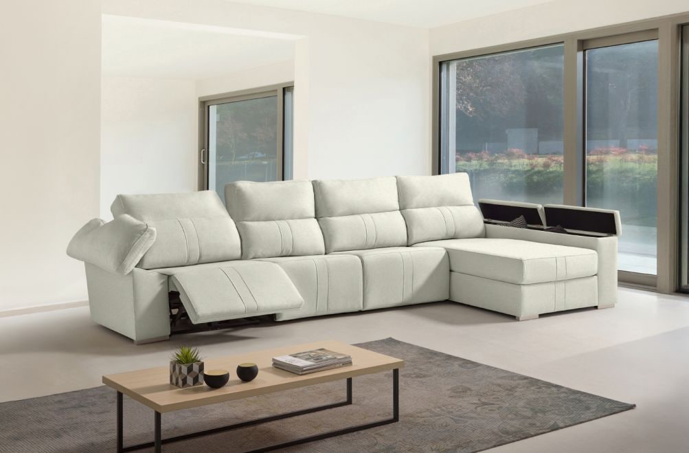 Sofá chaise longue relax de tela Coleman Plus de HOME - principal