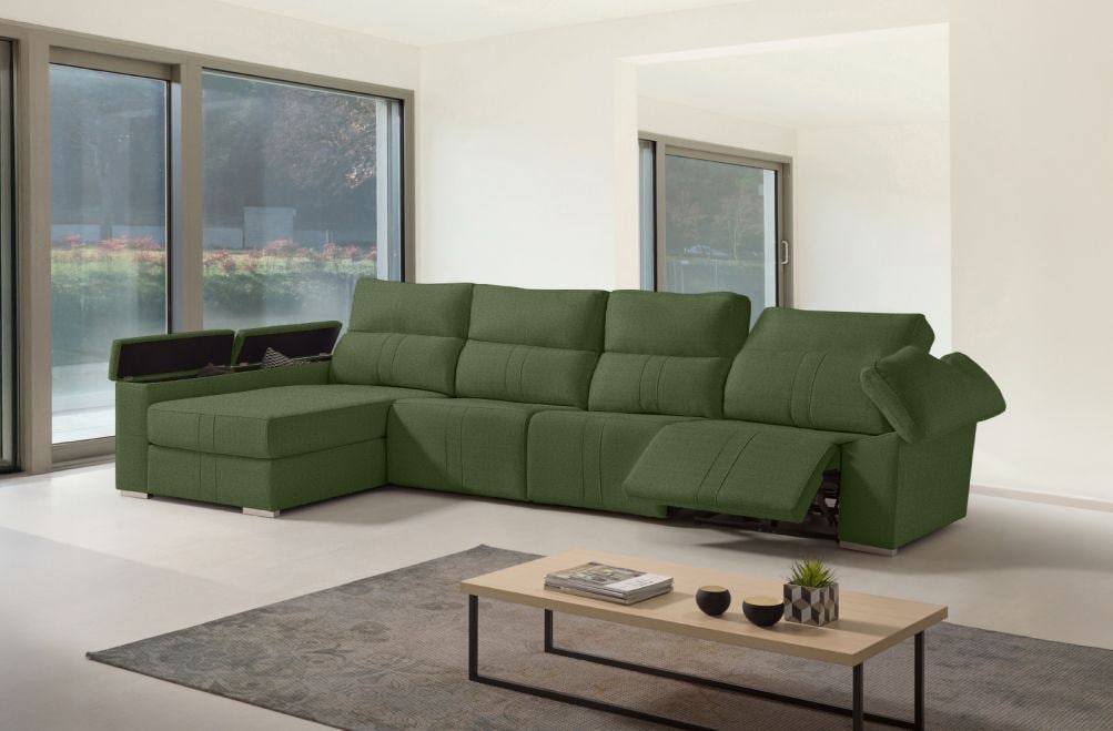 Sofá chaise longue relax de tela Coleman Plus de HOME - principal