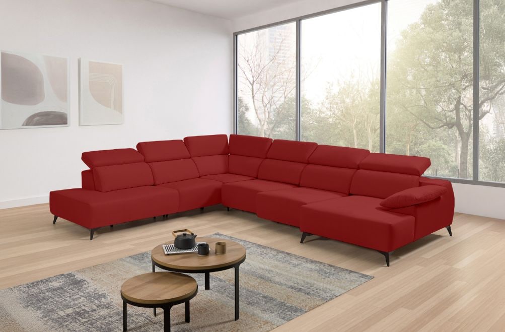 Sofá chaise longue terminal de tela Loren de StyleKomfort - principal