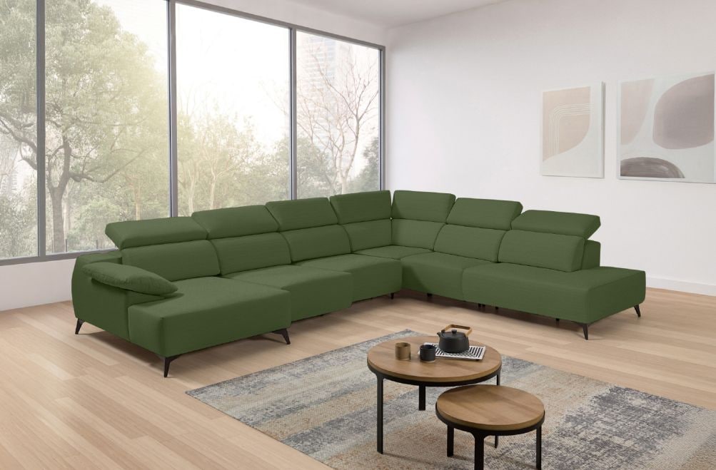 Sofá chaise longue terminal de tela Loren de StyleKomfort - principal
