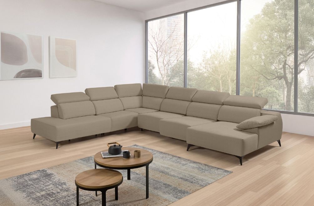 Sofá chaise longue terminal de tela Loren de StyleKomfort - principal